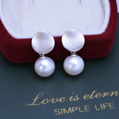10-11mm Freshwater Pearl & Coin Earrings - House Of Pearls